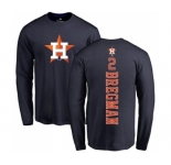 MLB Nike Houston Astros #2 Alex Bregman Navy Blue Backer Long Sleeve T-Shirt