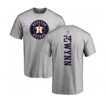 MLB Nike Houston Astros #24 Jimmy Wynn Ash Backer T-Shirt