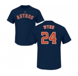 MLB Nike Houston Astros #24 Jimmy Wynn Navy Blue Name & Number T-Shirt