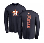 MLB Nike Houston Astros #34 Nolan Ryan Navy Blue Backer Long Sleeve T-Shirt