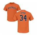 MLB Nike Houston Astros #34 Nolan Ryan Orange Name & Number T-Shirt