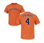 MLB Nike Houston Astros #4 George Springer Orange Name & Number T-Shirt