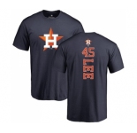 MLB Nike Houston Astros #45 Carlos Lee Navy Blue Backer T-Shirt