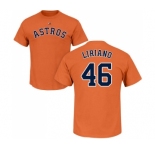MLB Nike Houston Astros #46 Francisco Liriano Orange Name & Number T-Shirt