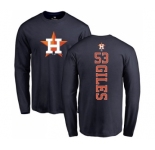MLB Nike Houston Astros #53 Ken Giles Navy Blue Backer Long Sleeve T-Shirt
