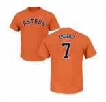 MLB Nike Houston Astros #7 Craig Biggio Orange Name & Number T-Shirt