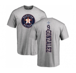 MLB Nike Houston Astros #9 Marwin Gonzalez Ash Backer T-Shirt
