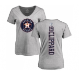 MLB Women's Nike Houston Astros #19 Tyler Clippard Ash Backer T-Shirt