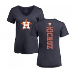 MLB Women's Nike Houston Astros #25 Jose Cruz Jr. Navy Blue Backer T-Shirt