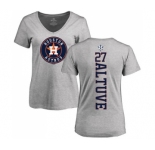 MLB Women's Nike Houston Astros #27 Jose Altuve Ash Backer T-Shirt