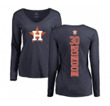 MLB Women's Nike Houston Astros #30 Hector Rondon Navy Blue Backer Long Sleeve T-Shirt