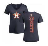 MLB Women's Nike Houston Astros #33 Mike Scott Navy Blue Backer T-Shirt