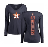 MLB Women's Nike Houston Astros #43 Lance McCullers Navy Blue Backer Long Sleeve T-Shirt