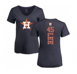 MLB Women's Nike Houston Astros #45 Carlos Lee Navy Blue Backer T-Shirt