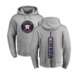 MLB Nike Houston Astros #1 Carlos Correa Ash Backer Pullover Hoodie