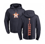 MLB Nike Houston Astros #1 Carlos Correa Navy Blue Backer Pullover Hoodie