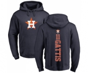 MLB Nike Houston Astros #11 Evan Gattis Navy Blue Backer Pullover Hoodie