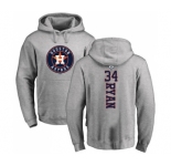 MLB Nike Houston Astros #34 Nolan Ryan Ash Backer Pullover Hoodie