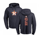 MLB Nike Houston Astros #45 Carlos Lee Navy Blue Backer Pullover Hoodie