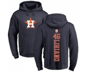 MLB Nike Houston Astros #46 Francisco Liriano Navy Blue Backer Pullover Hoodie