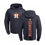 MLB Nike Houston Astros #50 Charlie Morton Navy Blue Backer Pullover Hoodie