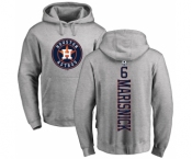 MLB Nike Houston Astros #6 Jake Marisnick Ash Backer Pullover Hoodie
