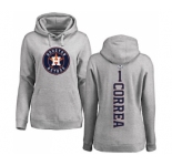 MLB Women's Nike Houston Astros #1 Carlos Correa Ash Backer Pullover Hoodie