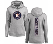 MLB Women's Nike Houston Astros #10 Yuli Gurriel Ash Backer Pullover Hoodie