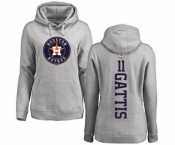 MLB Women's Nike Houston Astros #11 Evan Gattis Ash Backer Pullover Hoodie