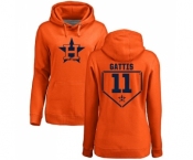MLB Women's Nike Houston Astros #11 Evan Gattis Orange RBI Pullover Hoodie