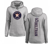 MLB Women's Nike Houston Astros #15 Carlos Beltran Ash Backer Pullover Hoodie