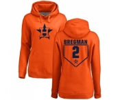 MLB Women's Nike Houston Astros #2 Alex Bregman Orange RBI Pullover Hoodie