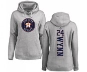 MLB Women's Nike Houston Astros #24 Jimmy Wynn Ash Backer Pullover Hoodie