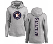 MLB Women's Nike Houston Astros #27 Jose Altuve Ash Backer Pullover Hoodie