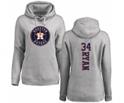 MLB Women's Nike Houston Astros #34 Nolan Ryan Ash Backer Pullover Hoodie