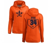 MLB Women's Nike Houston Astros #34 Nolan Ryan Orange RBI Pullover Hoodie