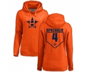 MLB Women's Nike Houston Astros #4 George Springer Orange RBI Pullover Hoodie