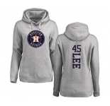 MLB Women's Nike Houston Astros #45 Carlos Lee Ash Backer Pullover Hoodie