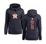 MLB Women's Nike Houston Astros #45 Carlos Lee Navy Blue Backer Pullover Hoodie