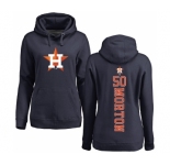 MLB Women's Nike Houston Astros #50 Charlie Morton Navy Blue Backer Pullover Hoodie