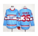 Kansas City Royals #35 Eric Hosmer Light Blue Long Sleeve Stitched MLB Jersey