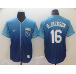 Men Nike Kansas City Royals #16 Bo Jackson Blue Drift Fashion MLB Jersey