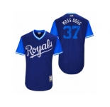 Men's 2017 Little League World Series Royals Brandon Moss #37 Moss Dogg Royal Jersey