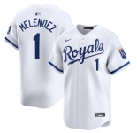 Men's Kansas City Royals #1 MJ Melendez White 2024 Home Limited Stitched Baseball Jersey