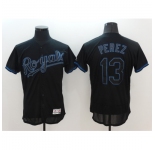 Men's Kansas City Royals #13 Salvador Perez Black Jersey