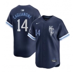 Men's Kansas City Royals #14 Jac Caglianone Navy City Connect Limited Stitched Baseball Jersey
