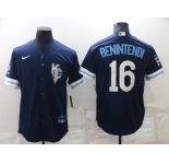 Men's Kansas City Royals #16 Andrew Benintendi 2022 Navy Blue City Connect Cool Base Stitched Jersey