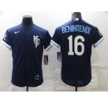 Men's Kansas City Royals #16 Andrew Benintendi 2022 Navy Blue City Connect Flex Base Stitched Jersey