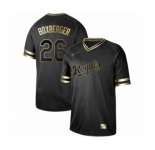 Men's Kansas City Royals #26 Brad Boxberger Authentic Black Gold Fashion Baseball Jersey