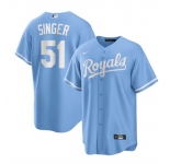 Men's Kansas City Royals #51 Brady Singer Light Blue Stitched Baseball Jersey